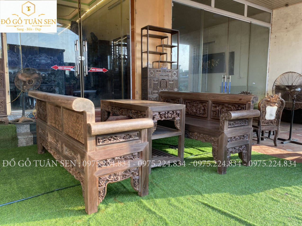 Hình ảnh chi tiết Bộ trường kỷ gỗ gụ cũ đẹp nhất 2023